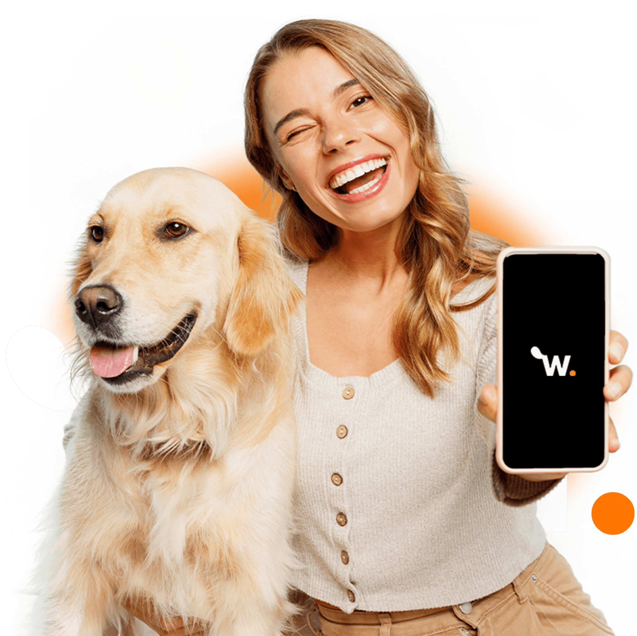 Woman with dog on Woof.lt about section